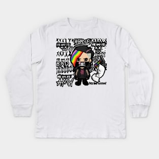 BAD AMY ''DIE AMY DIE'' (RAINBOW') Kids Long Sleeve T-Shirt